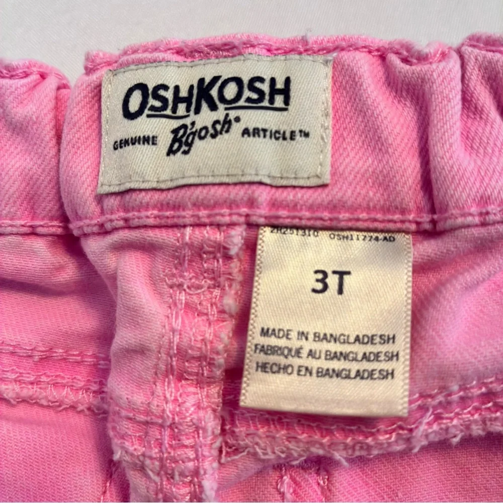 OshKosh B'gosh Toddler Girl's Shorts Pink Denim & Lemon Print Sun Short Size 3T